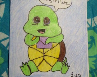 Turtle Belated Birthday Card Etsy France