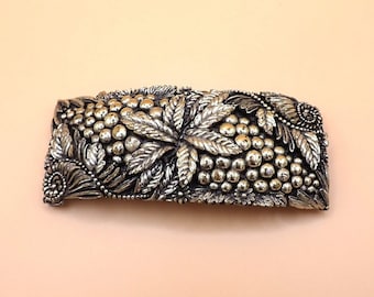 1930s-40s Greenbaum Belt Buckle with Vintage Celluloid Floral Design | 5” Wide | Art Deco Era Accessory | Rare Vintage Buckle