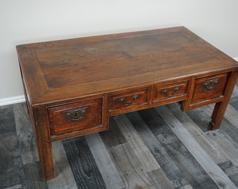 Antique Chinese Hardwood Coffee Table/ Qing Dynasty Jumu Wood Small Tea Table