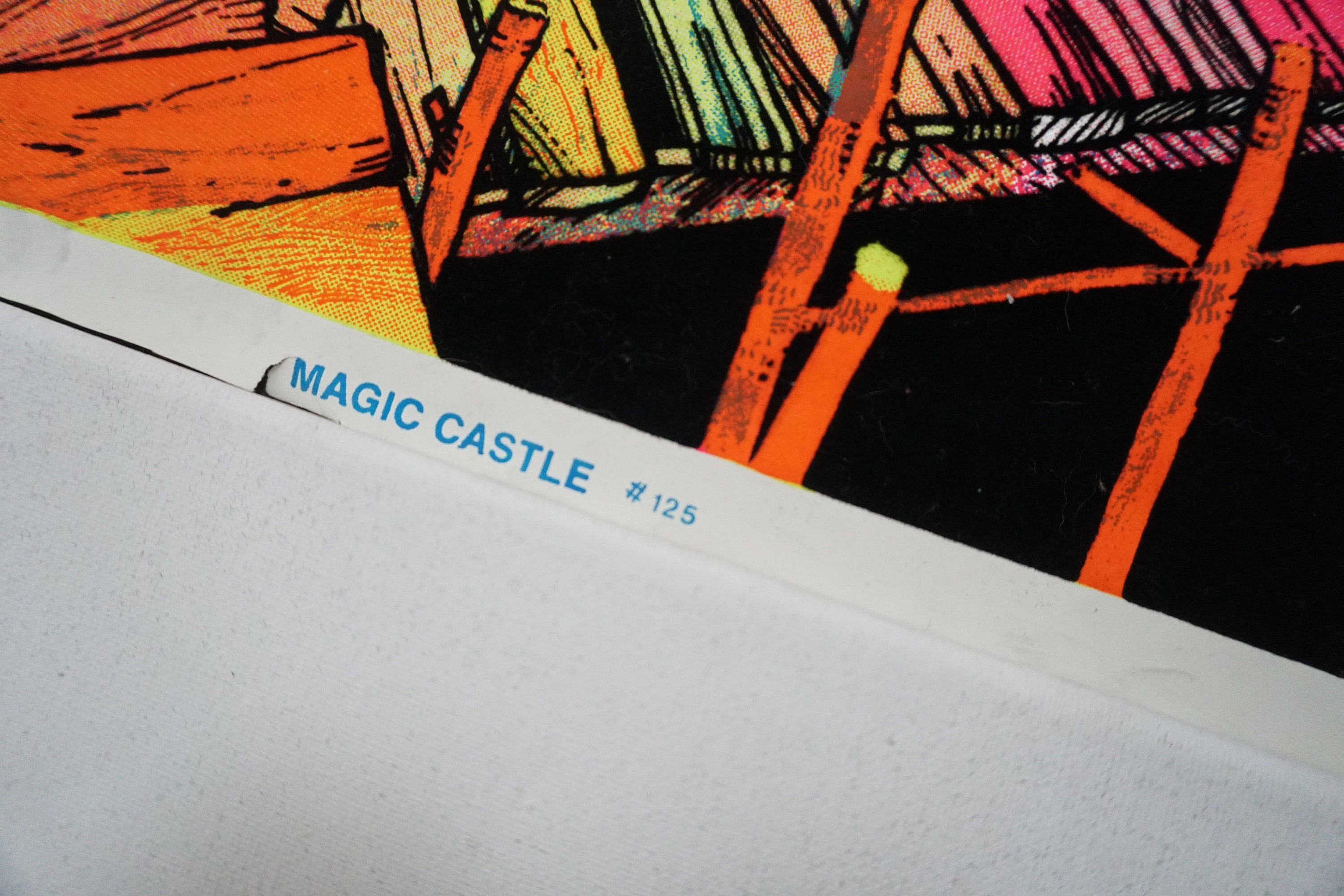 Magic Castle Velvet Flocked Blacklight Poster/ Vintage Magic