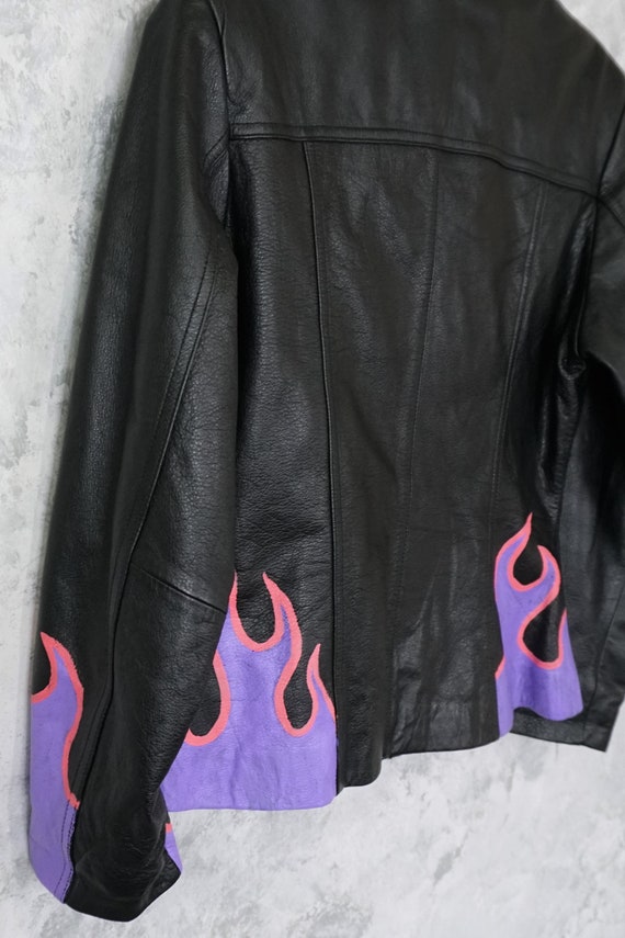 Painted Vintage Leather Jacket/ Hand 