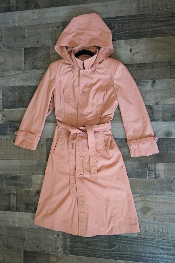 Fitted Dusty Pink Princess Style Trench Coat with