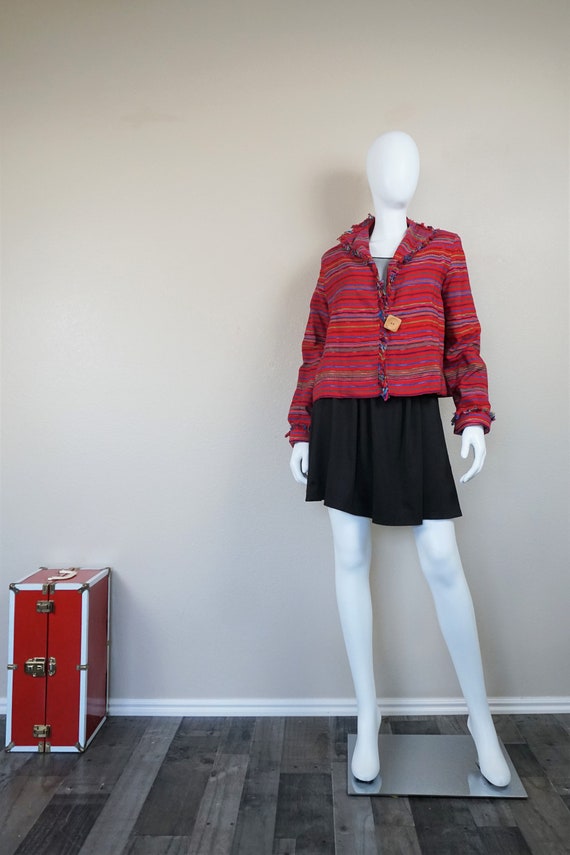 Norm Thompson 90s Mexican Blanket Style Blazer Jac