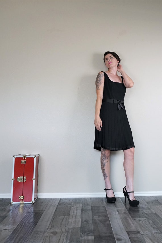 Ann Taylor Black Dress With Pleated Skirt Little Black Dress Vintage Ann Taylor Dress Etsy