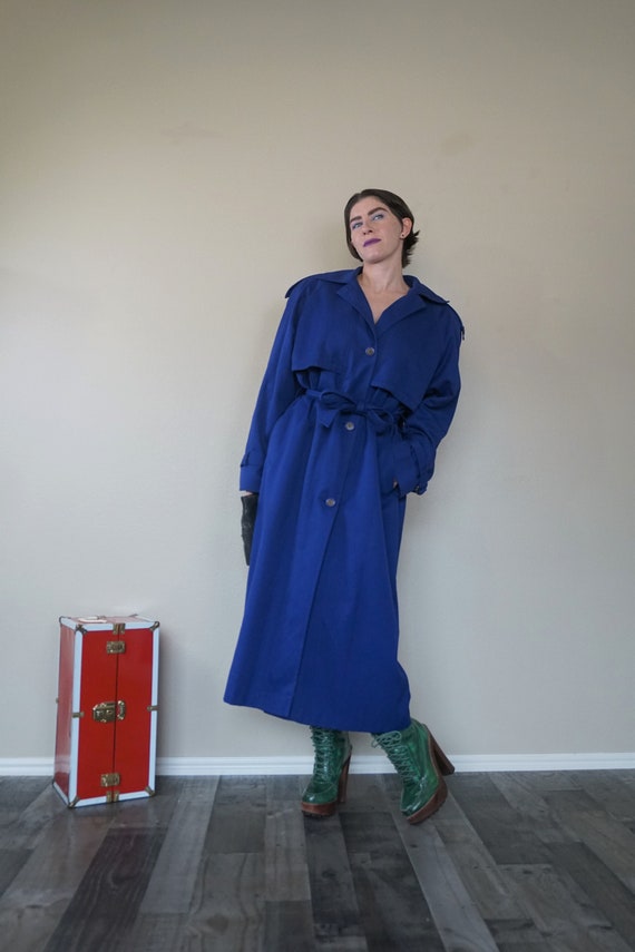 Purple Portrait Trench Coat/ Vintage 90s Trench Co