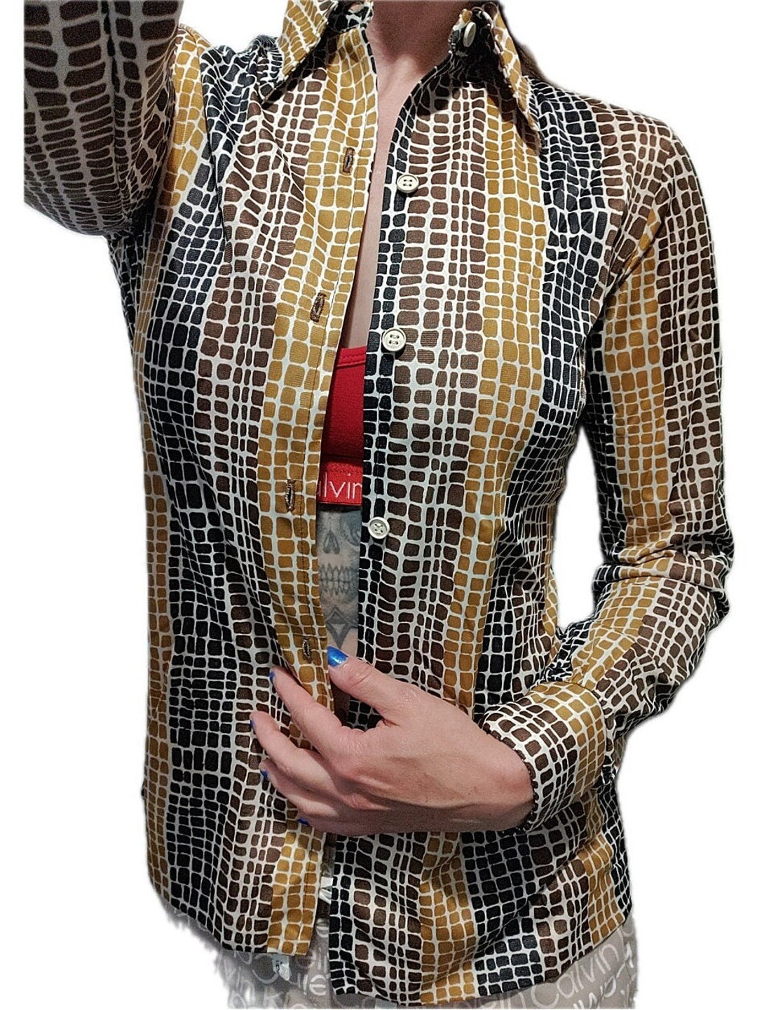 1970s Animal Print Zip Front Robe