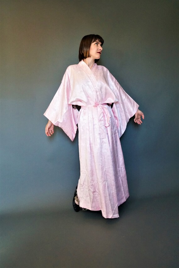 Pink Kimono Robe Dress/ Long Pastel Pink Kimono St