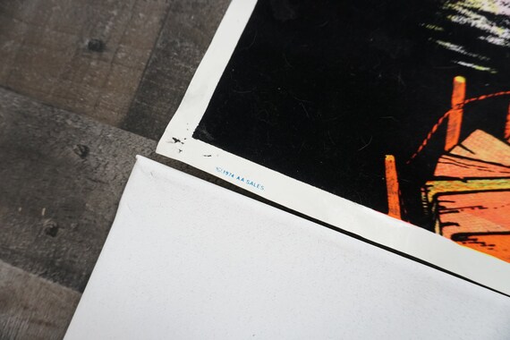 Magic Castle Velvet Flocked Blacklight Poster/ Vintage Magic