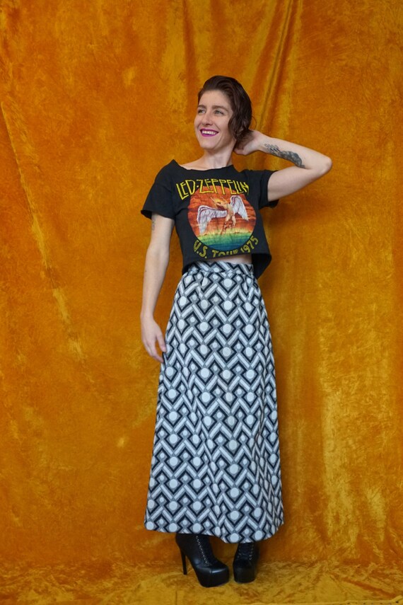 Led Zeppelin Crop Top T-shirt with Cut Out Back/ V
