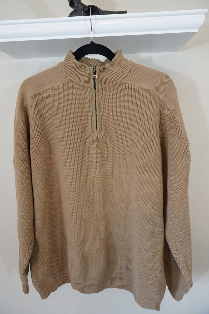 khaki turtleneck