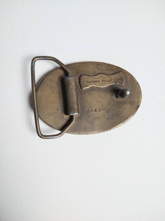 Vintage Brass Dune Buggy Belt Buckle/ Indiana Metal Craft Belt Buckle/ 1970s Brass Belt Buckle View 6