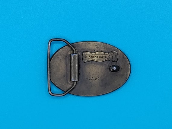 Vintage Brass Dune Buggy Belt Buckle/ Indiana Metal Craft Belt Buckle/ 1970s Brass Belt Buckle View 4