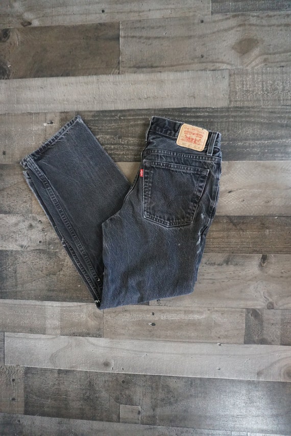 Distressed Levis Black Cotton Jean 550 Pants/ 90s