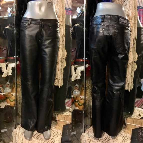 low waist leather pants