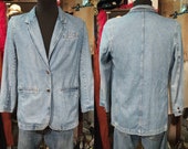 1990s L2 wear unisex distressed denim jacket. Size for man M, for woman XL. Please check the dimensione Code 715.