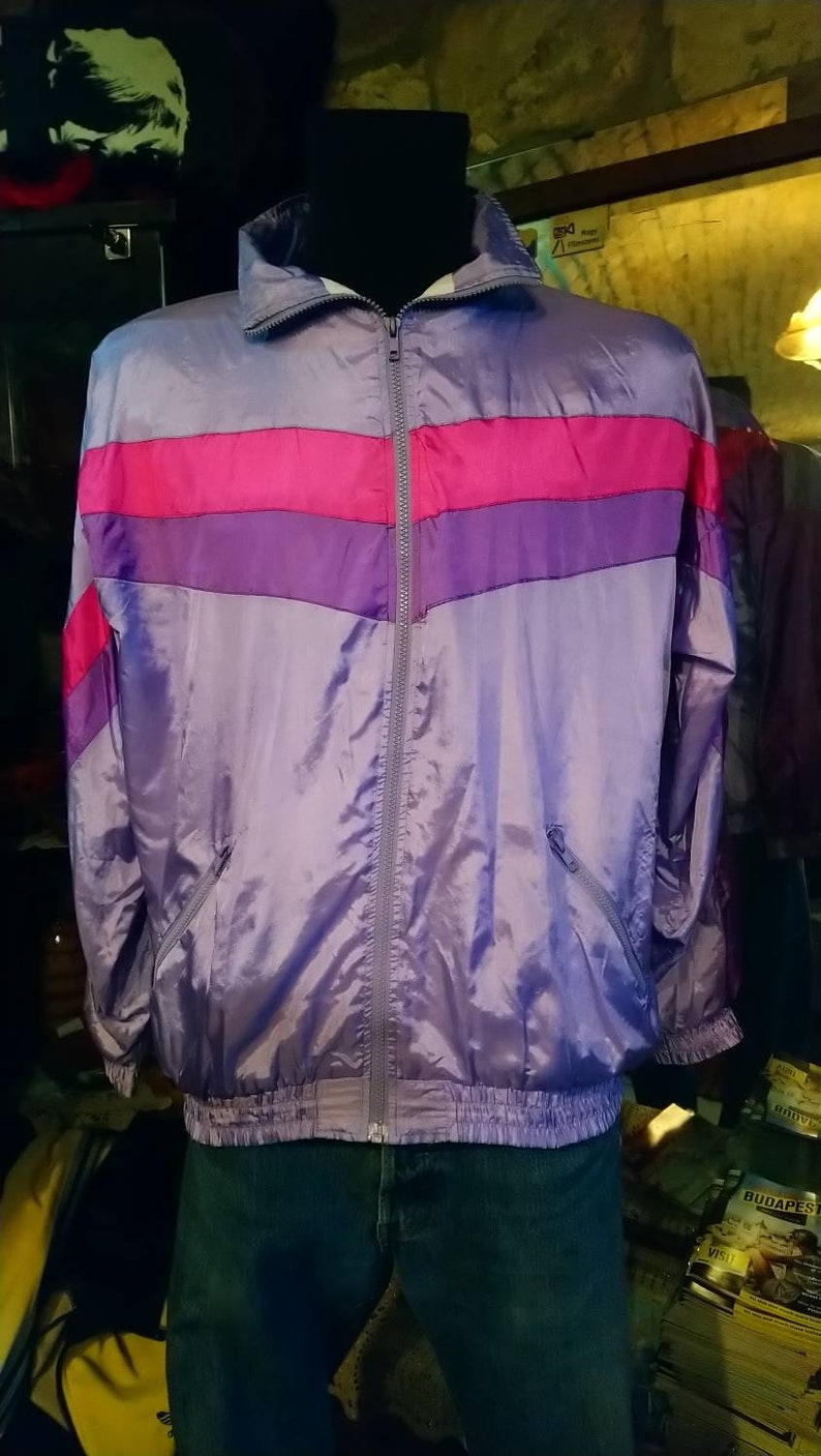1980s Shell Track Jacket. Shine Shell Jacket. Size XL. Please - Etsy
