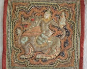 Vintage Burmese aka now Myanmar Kalaga embroidered tapestry
