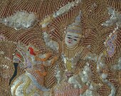 Large Vintage Burmese aka now Myanmar Kalaga embroidered tapestry