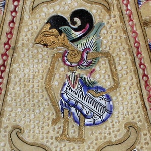 Vintage Indonesian light panels featuring Wayang Golek Puppets