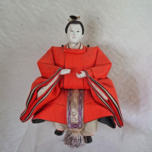 Vintage Japanese Hina Doll Court Advisor 7 inches tall