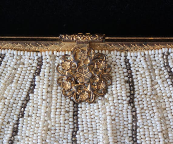 Art deco beaded purse tiny seed beads - image 4