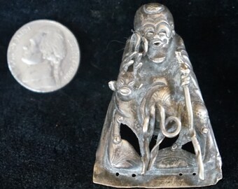 large Antique Chinese silver clothing ornament