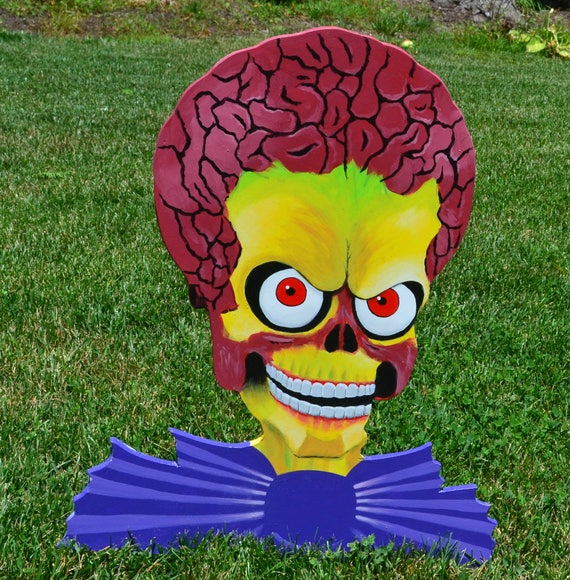 Halloween Alien Decoration Yard Stake Lawn Art Garden Art Etsy