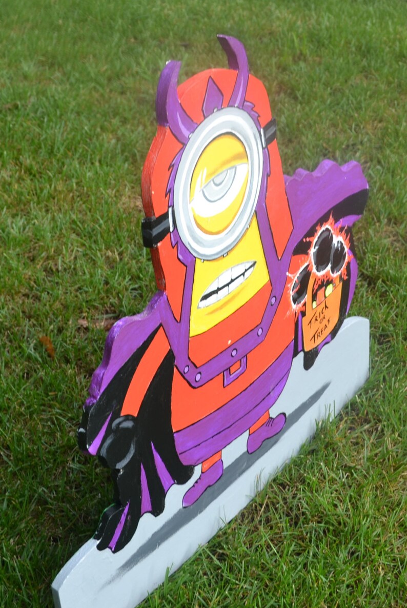 Minion lawn art yard stake decoration for Halloween Etsy