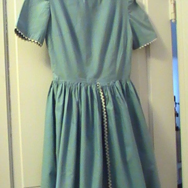 60's Handmade Blue Cotton Dress