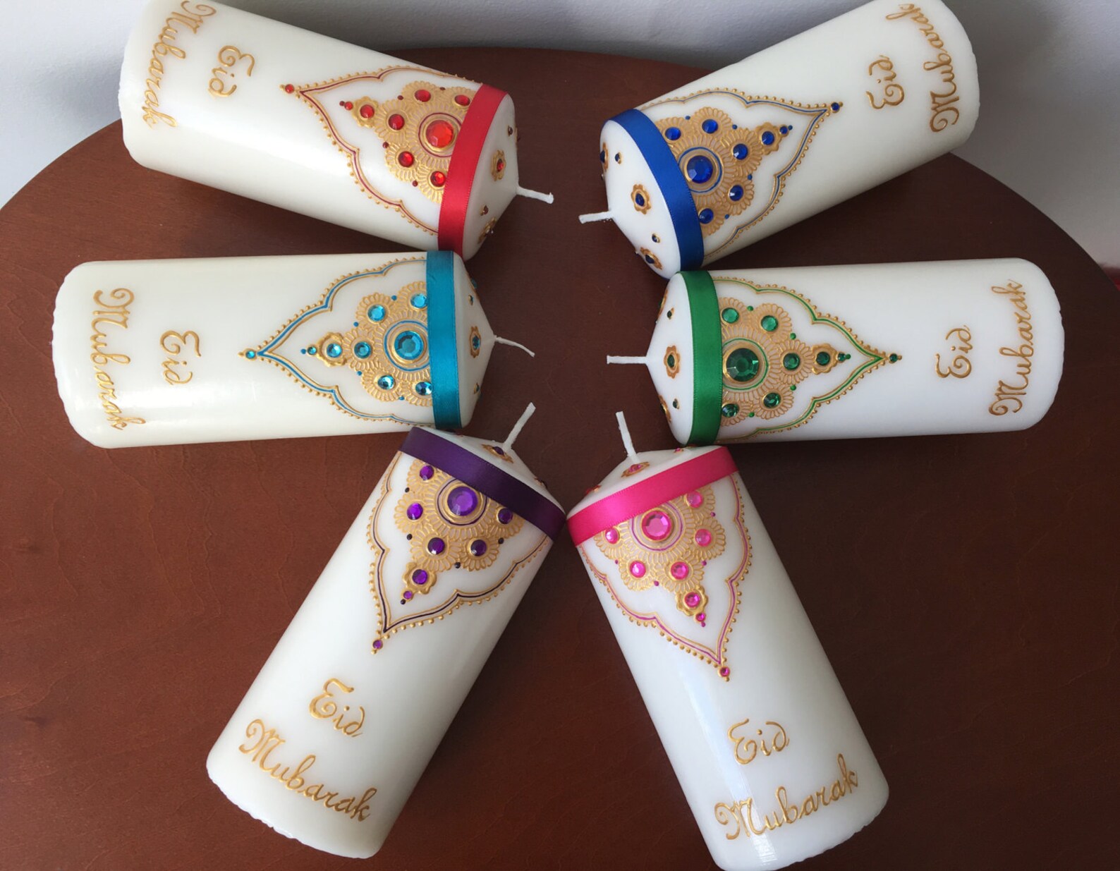 Set of 6 Candles Eid Mubarak Candles Eid Decoration Eid Etsy