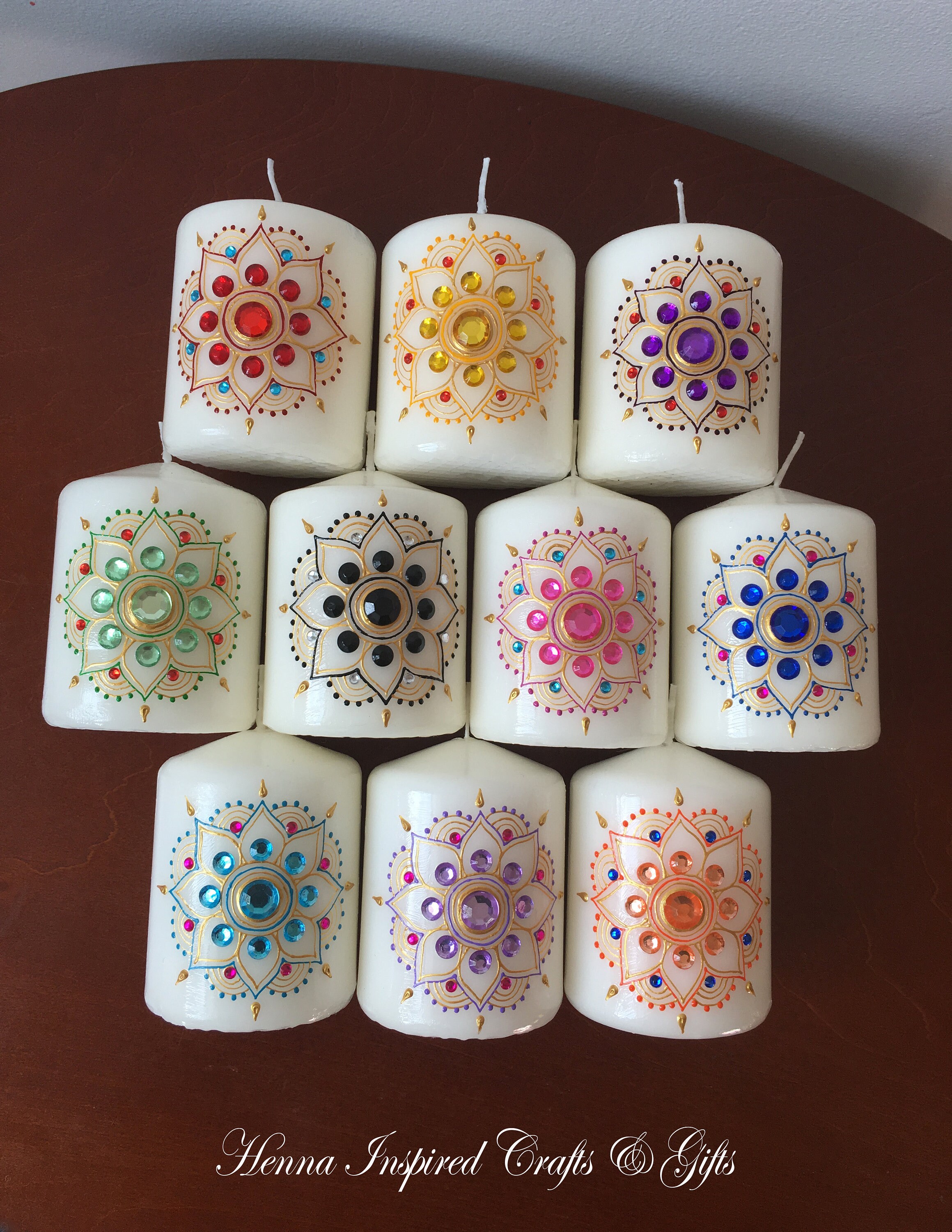 Set of 10 Candles Indian Gifts Wedding/birthday/Bridal Etsy