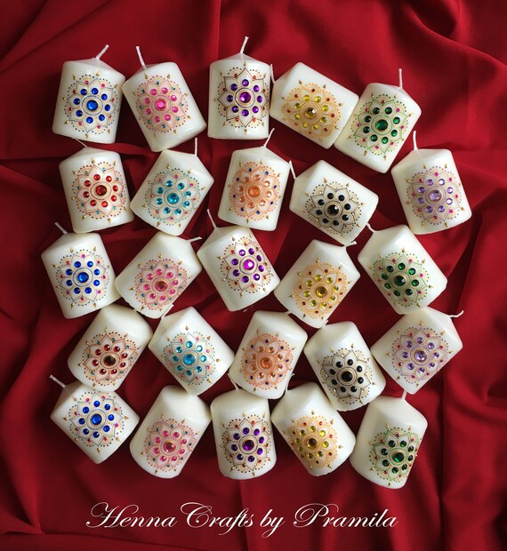 Set Of 125 Candles Indian Wedding Favor Candles In Assorted Etsy