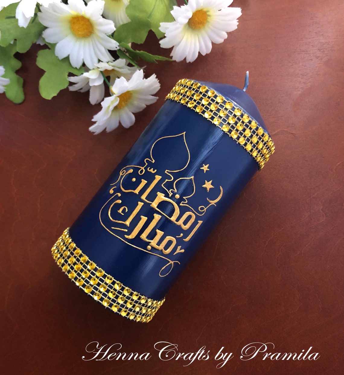 Set of 2 Arabic Ramadan Mubarak Candles Ramadan Decoration Etsy