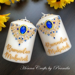 Set of 2 Ramadan Mubarak Candle Gifts, Ramadhan Kareem, Eid Decor, Ramadan Decoration, Eid Gift, Ramadan Gift bag, Ramadan Gift Basket ideas image 1