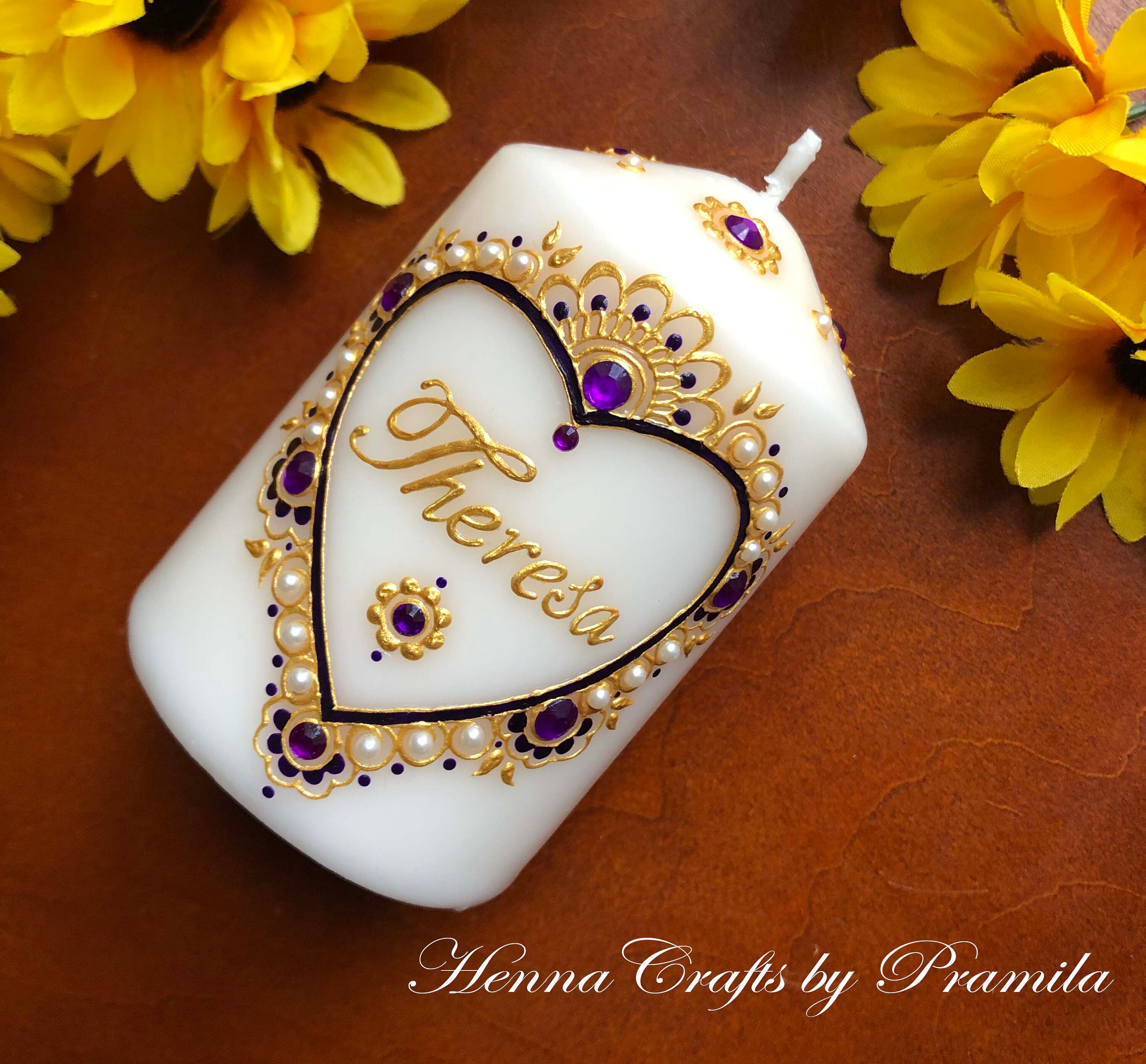 Set of 2 Personalized Name candles Custom gift Holiday gift Etsy