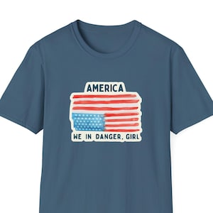 Upside Down American Flag in Distress Shirt | Unisex Softstyle T-Shirt | Political Tee | Pop Culture Movie Quote | Political Gift