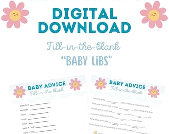 Jeu de baby shower : des textes à remplir pour bébé (téléchargement numérique)