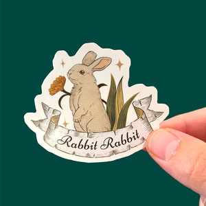 Rabbit Rabbit Sticker | Good Luck | Tradition | Nostalgia Sticker ...