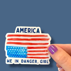 Upside Down American Flag Vinyl Sticker | America in Distress | Political Sticker | 90s Pop Culture Quote | Trending | Liberal Democrat Gift