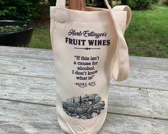 Schitty Fruit Wine Tote Bag | Cause for Alcohol Quote | Wine Gift, Celebration, Funny, Housewarming | Wine Bottle | For Friend / Coworker