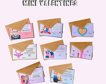 8 Individual Mini Feminist Valentines | Valentine’s Day Cards | Galentine’s Day | Gift for Friend | Feminism | Empowerment | Quotes