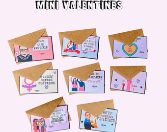 8 Individual Mini Feminist Valentines | Valentine’s Day Cards | Galentine’s Day | Gift for Friend | Feminism | Empowerment | Quotes