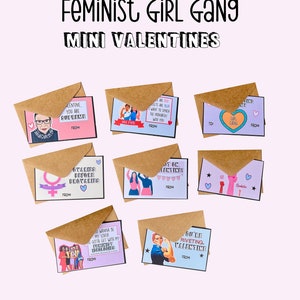 8 Individual Mini Feminist Valentines | Valentine’s Day Cards | Galentine’s Day | Gift for Friend | Feminism | Empowerment | Quotes