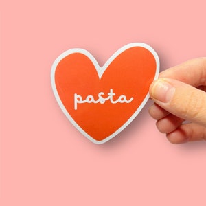 I Heart Pasta Vinyl Sticker / Magnet | Water bottle, Laptop | Funny Sticker | Pasta Lover | Foodie Sticker | Carbs | Cute Script Sticker