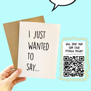 QR Code - Custom Voice Message Greeting Card - record your voice specialty card - birthday, encouragement, congratulations, love, friendship