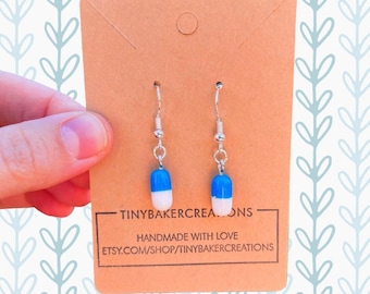 Pill Earrings | Chill Pill Jewelry | Mini Pill Earrings | Unique Jewelry | Statement Jewelry | Mental Health | Unique Gift for Friend