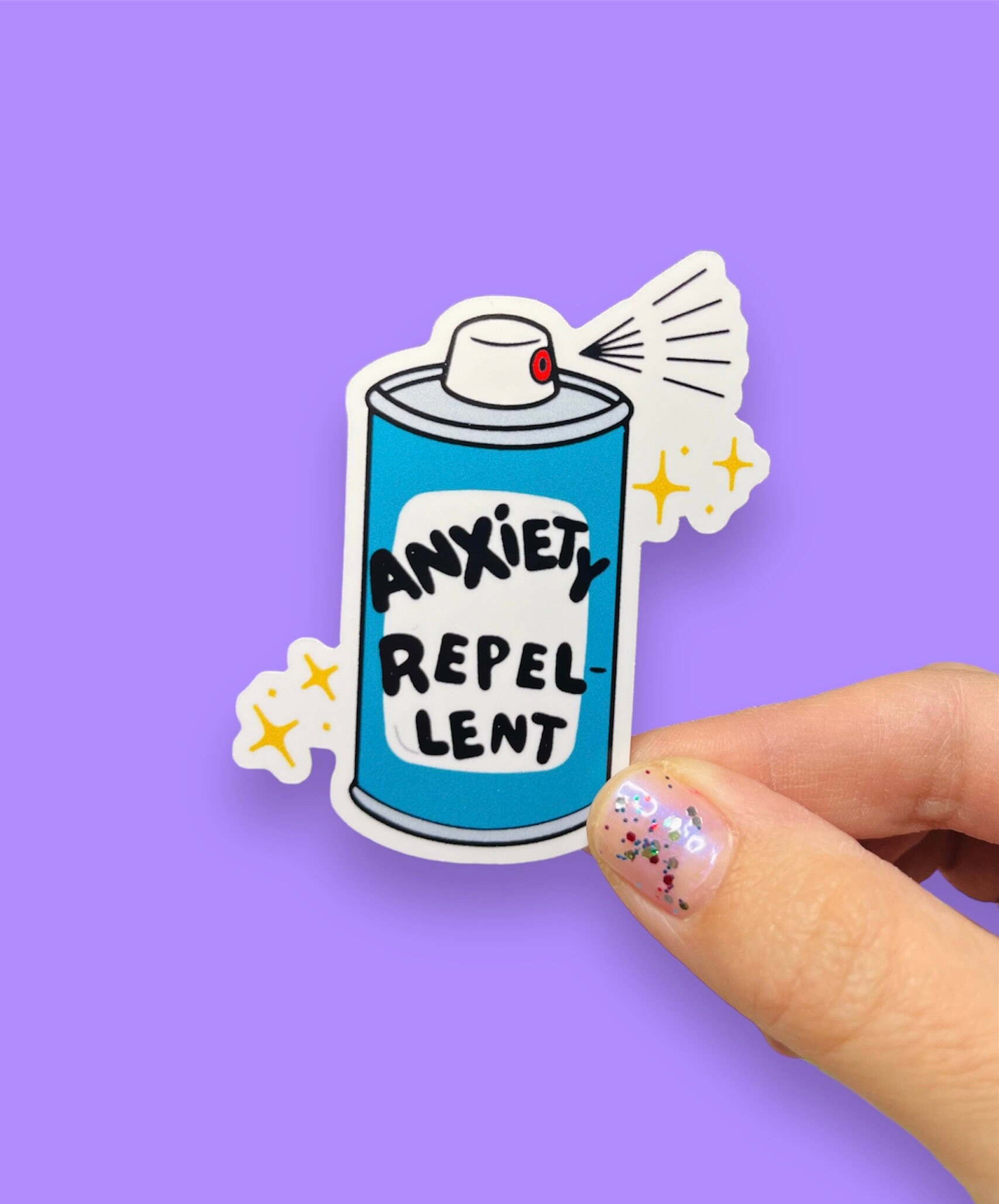 Anxiety Repellent Spray Vinyl Sticker | Water Bottle, Laptop, Car ...