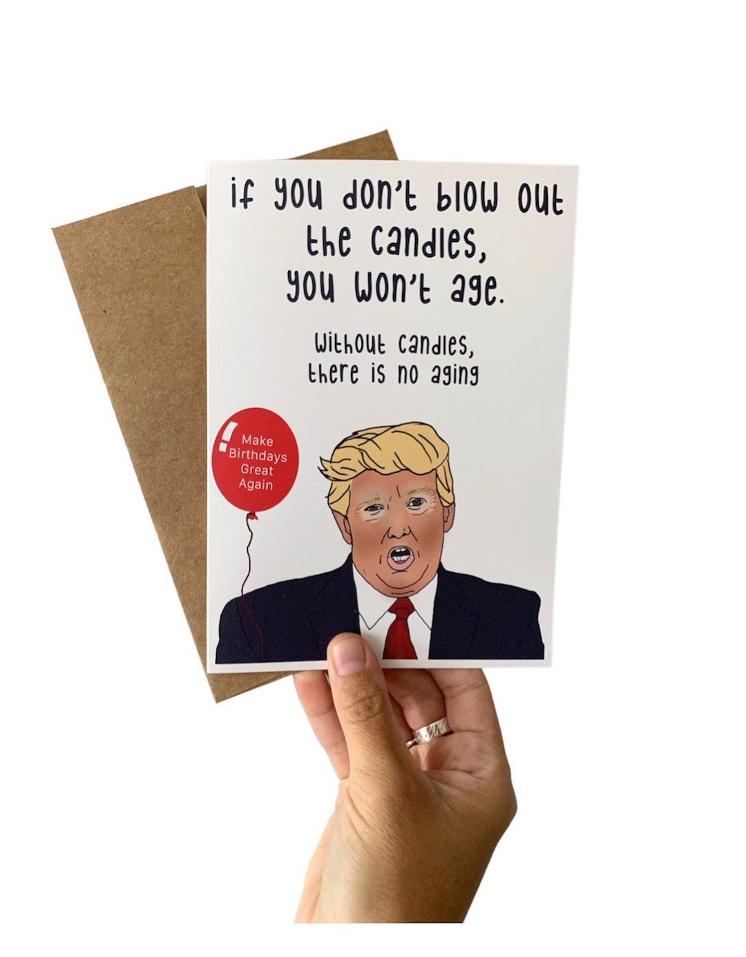 Political Birthday Card Growing Older Humor Greeting Card Unique