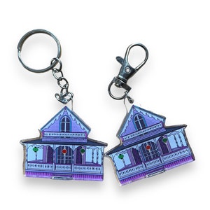 Martha’s Vineyard Gingerbread Cottage Keychain | Hand Drawn Campground House | Oak Bluffs | Illumination Night | Cape Cod | Small Gift | Car