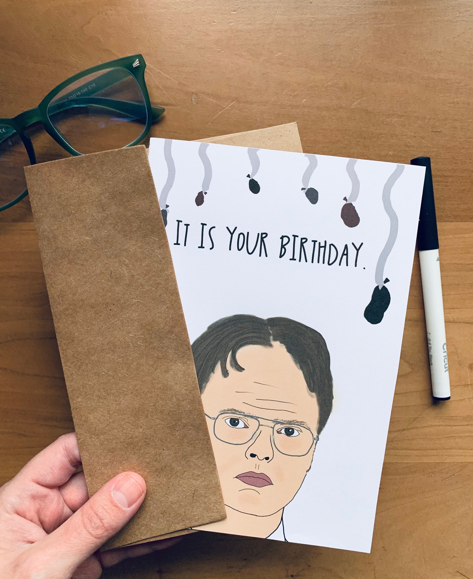 the-office-birthday-greeting-card-handmade-unique-one-of-a-etsy